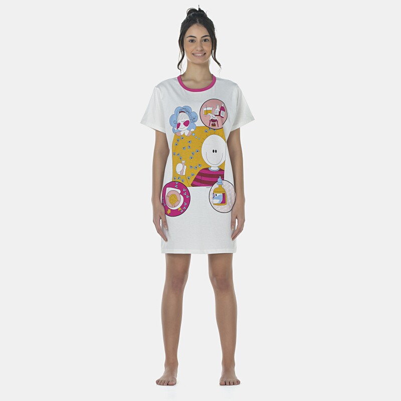 Camisão Feminino Adulto Manga Curta