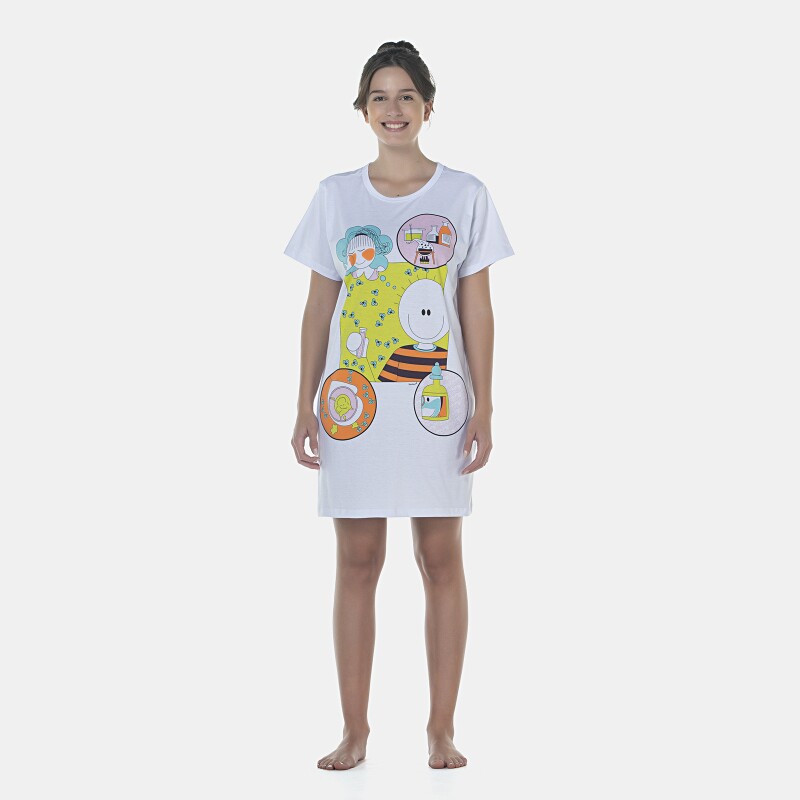 Camisão Feminino Adulto Manga Curta