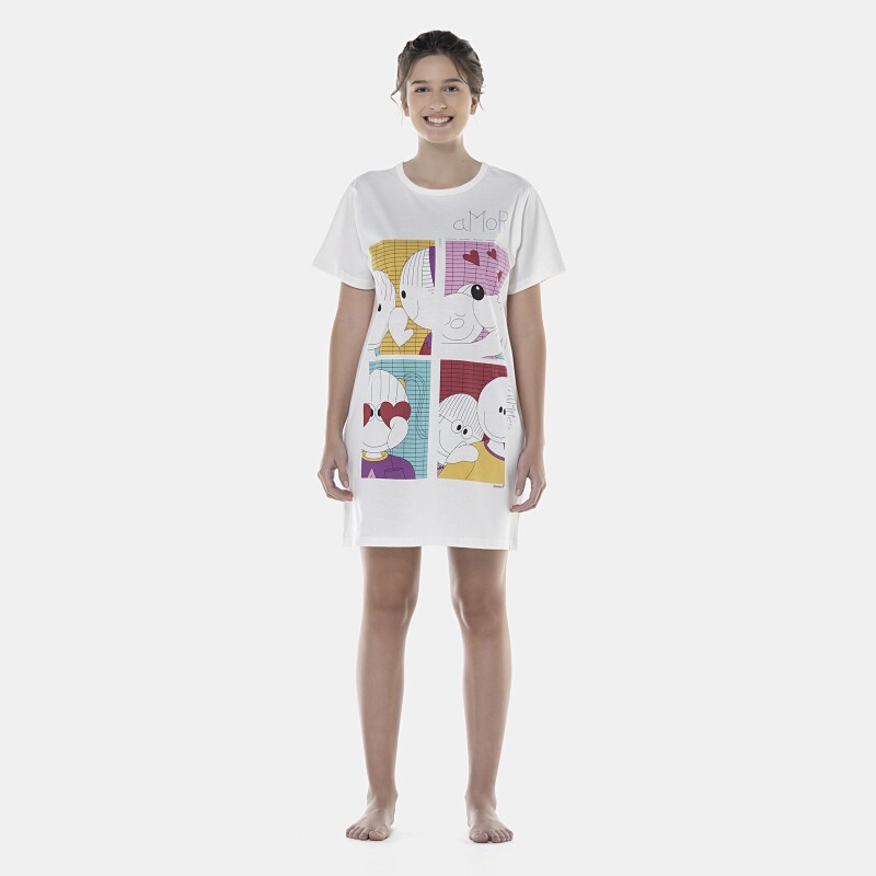Camisão Feminino Adulto Manga Curta