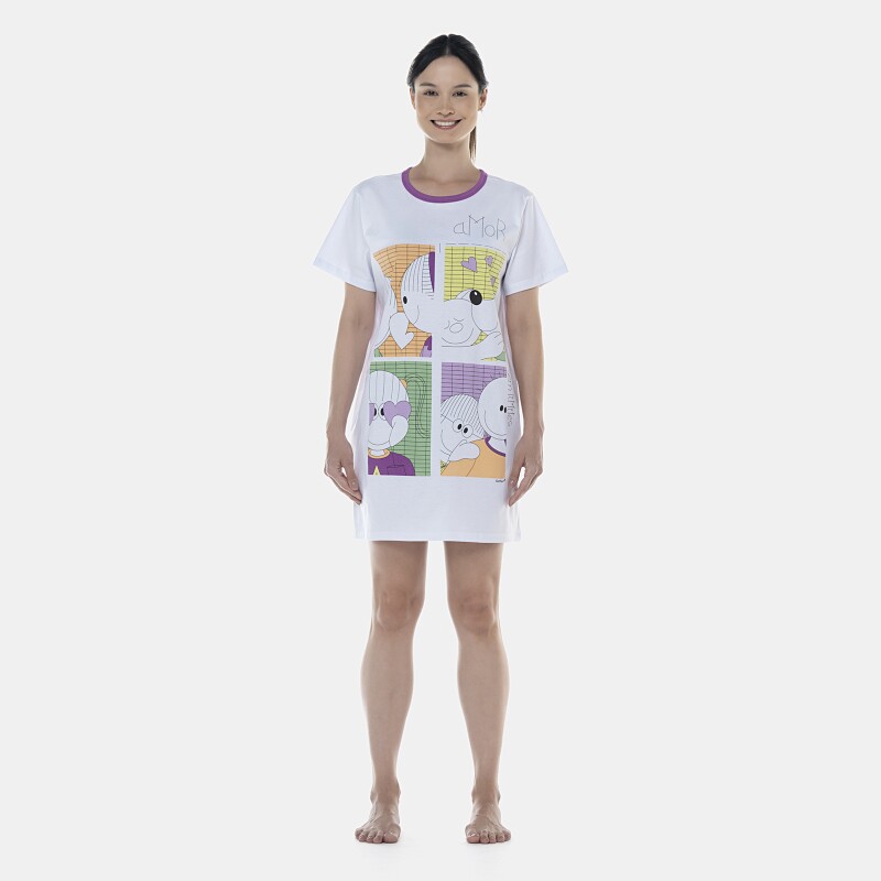 Camisão Feminino Adulto Manga Curta