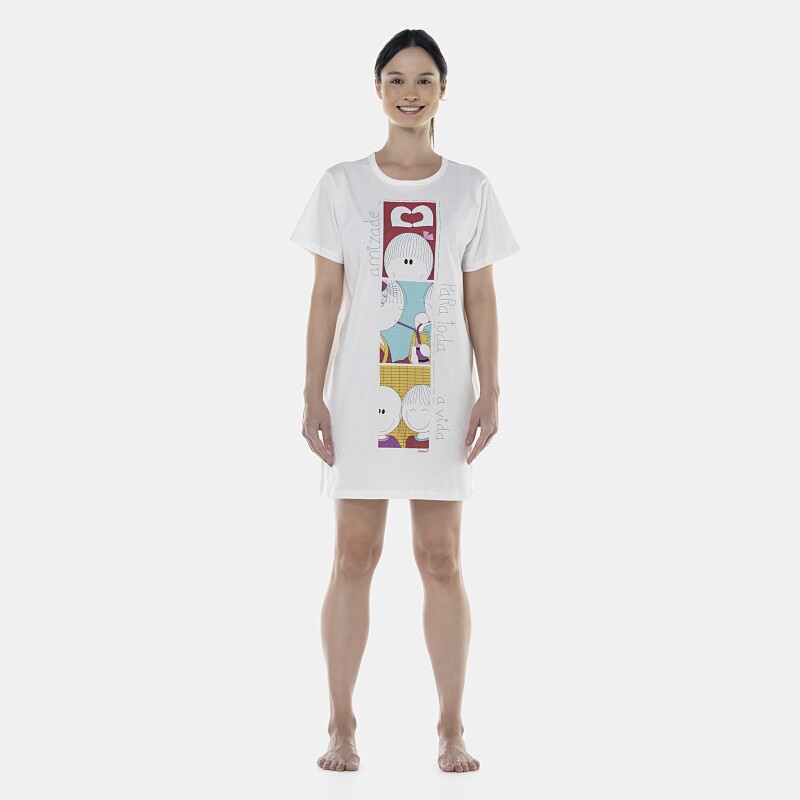 Camisão Feminino Adulto Manga Curta