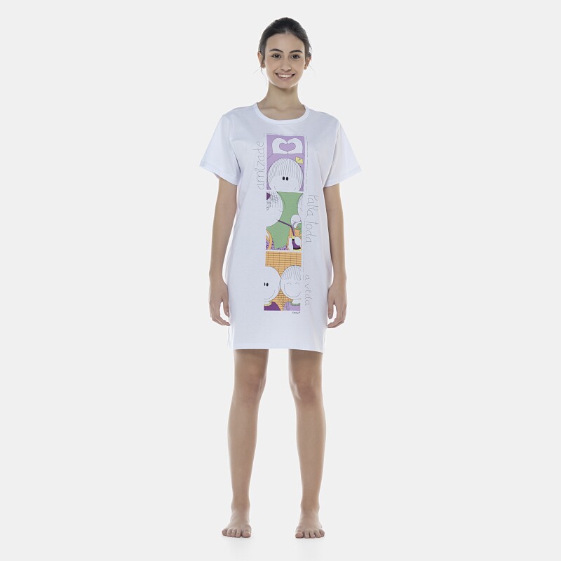 Camisão Feminino Adulto Manga Curta