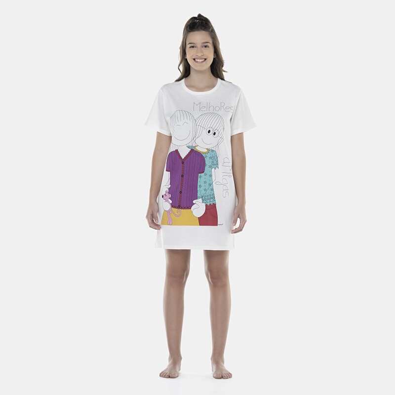 Camisão Feminino Adulto Manga Curta
