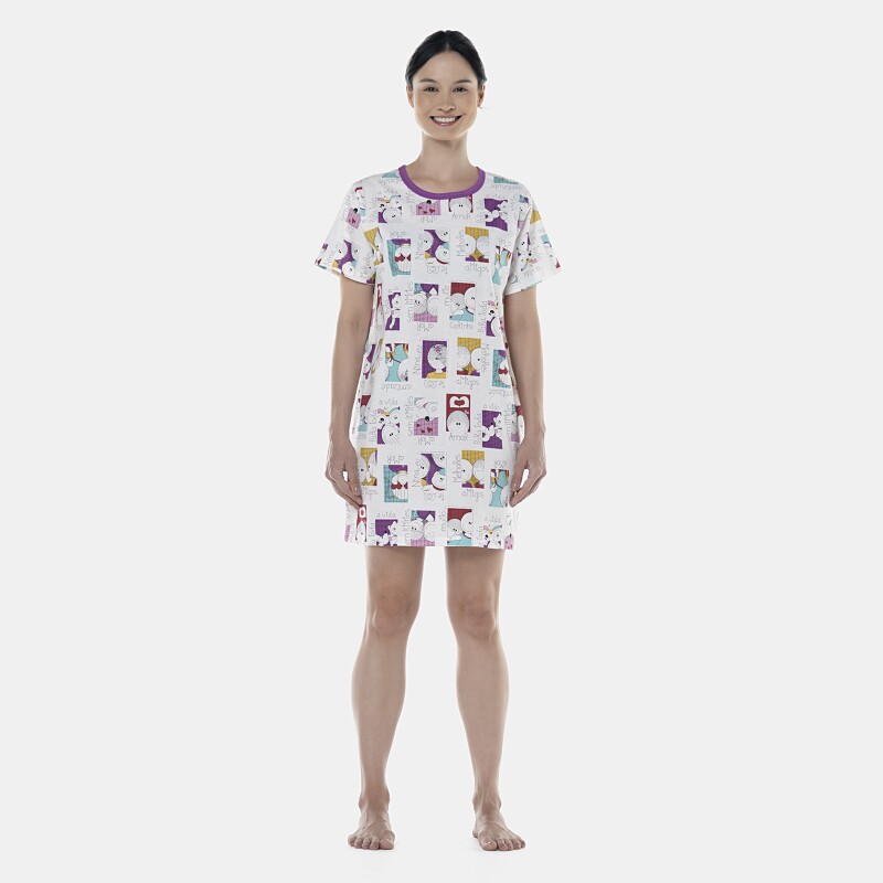 Camisão Feminino Adulto Manga Curta