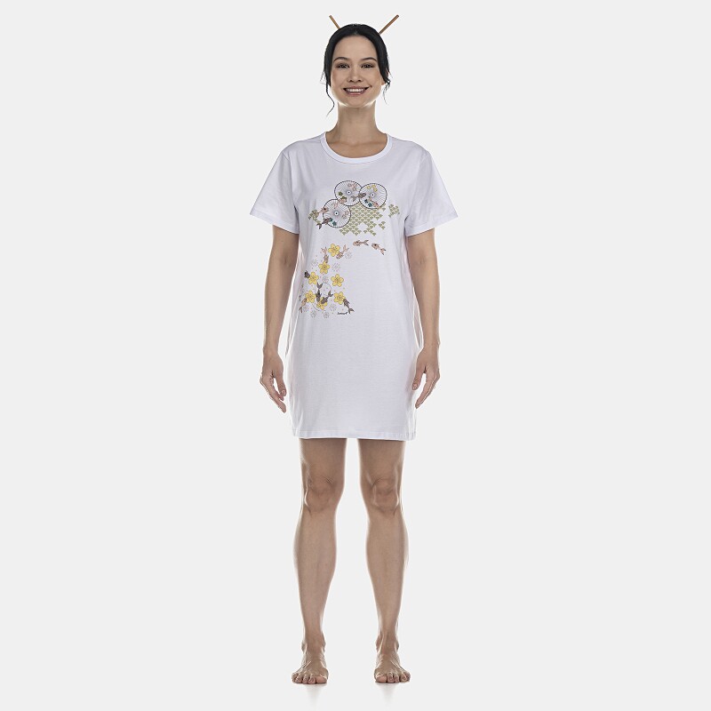 Camisão Feminino Adulto Manga Curta