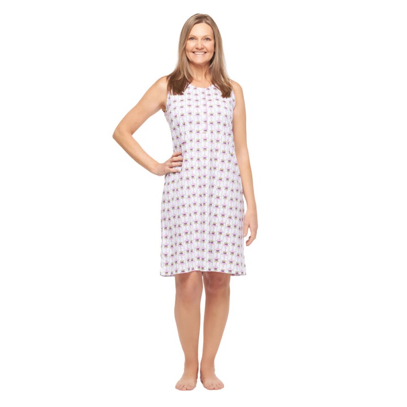 Pijama camisola Sonhart Feminina regata Larga clássica Floral 