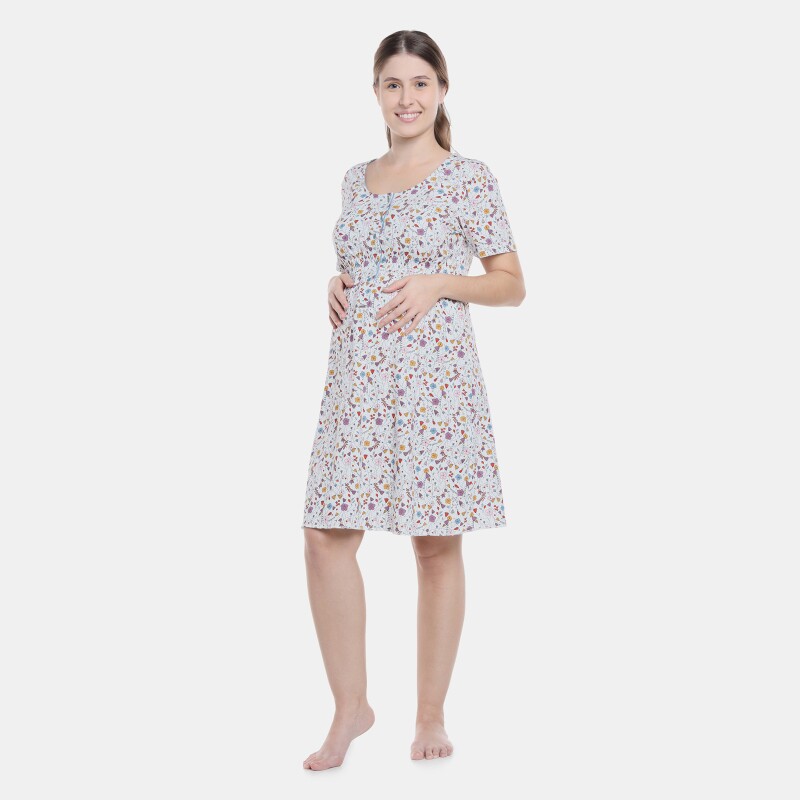 Camisola Feminina Gestante Manga Curta Aberta