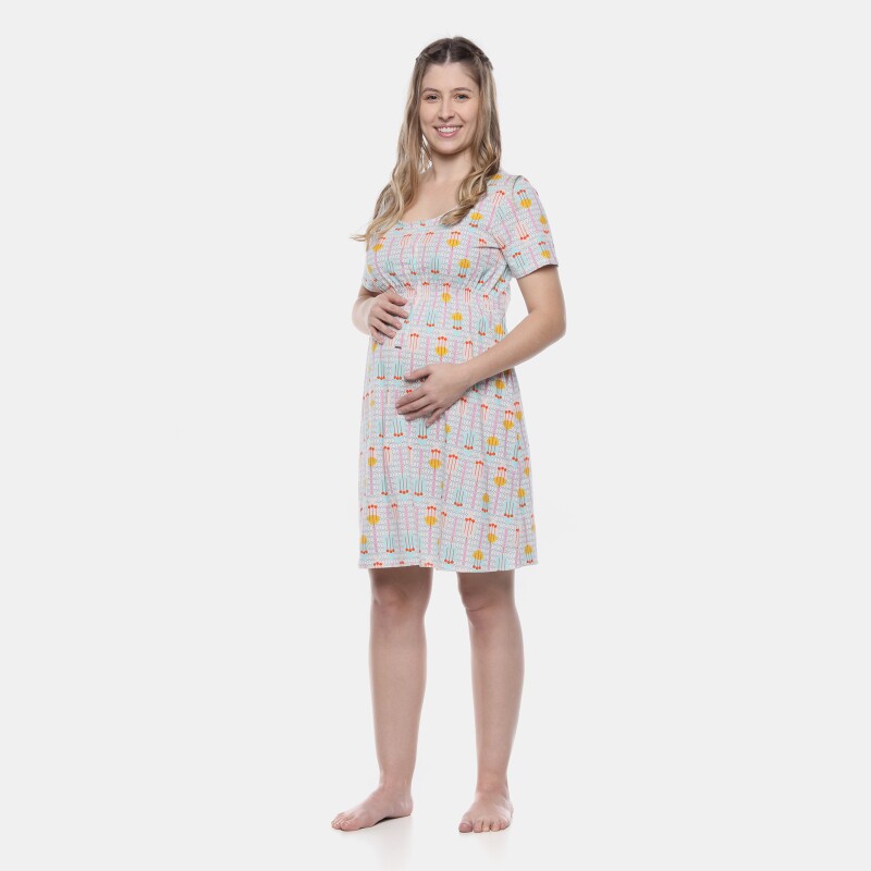Homewear Clássico Camisola Gestante Manga Curta