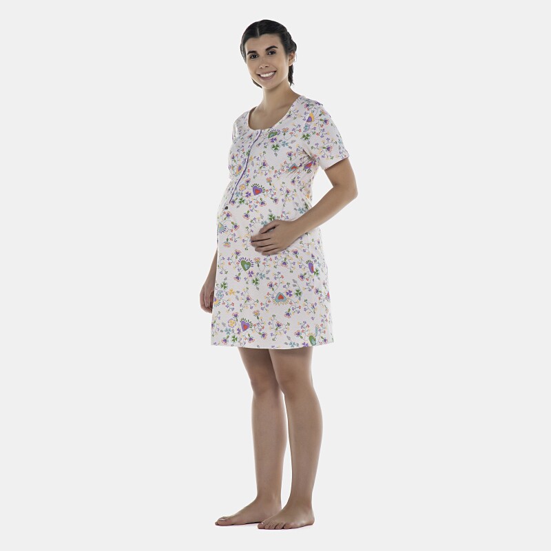 Camisola Feminina Gestante Manga Curta Aberta