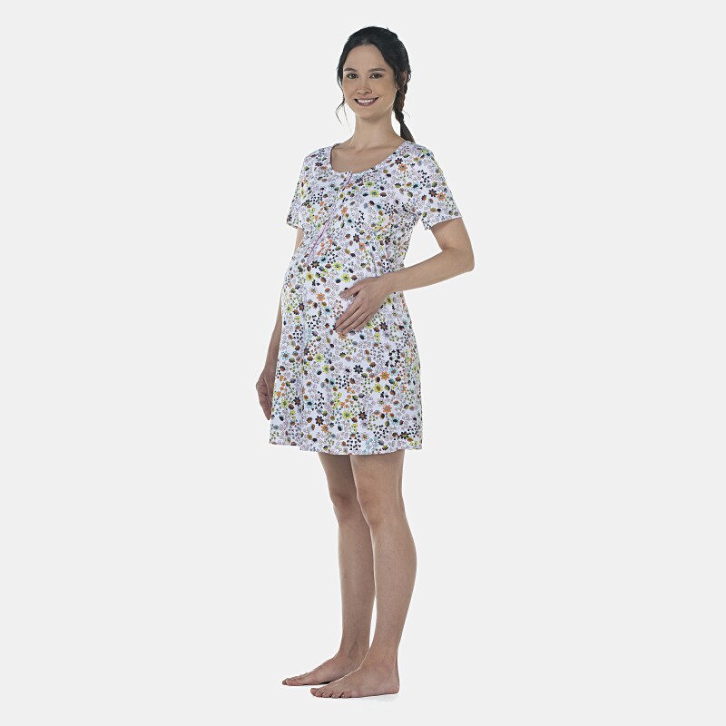 Camisola Feminina Gestante Manga Curta Aberta