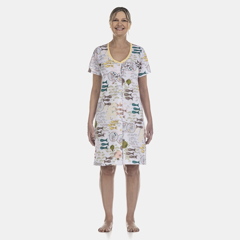 Camisola Feminina Adulto Manga Curta Aberta