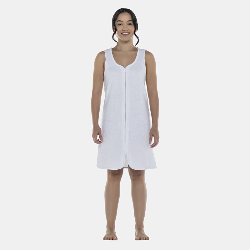 Roupão Feminino Adulto Regata Zíper Atoalhado