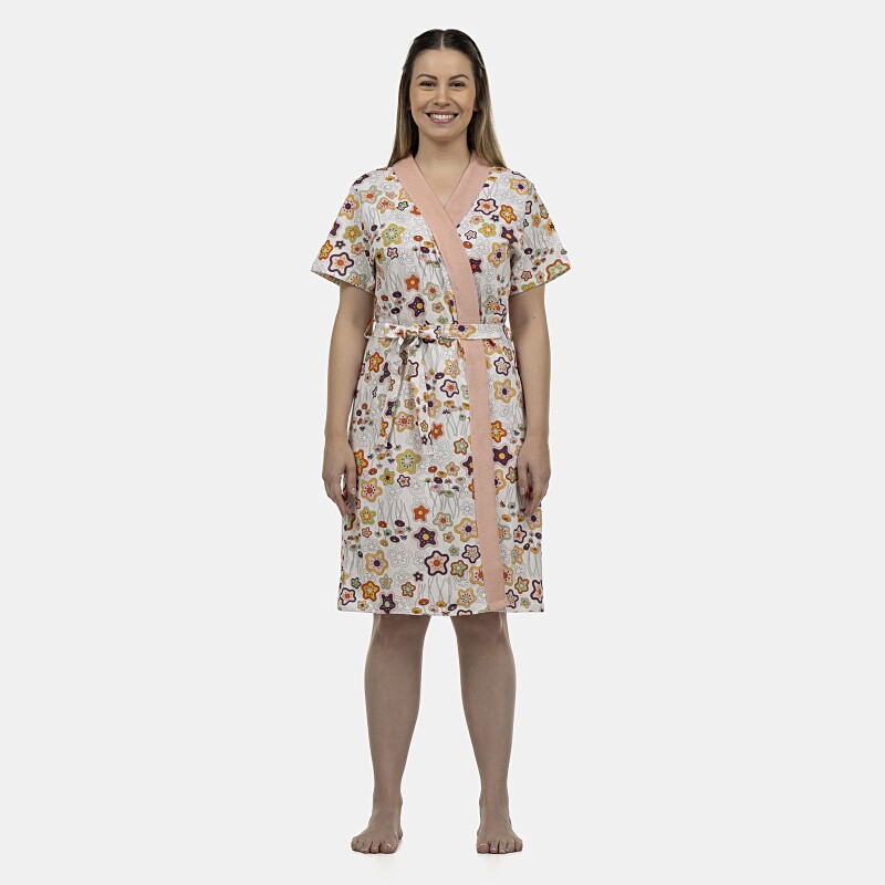 Robe Feminino Adulto  Manga Curta