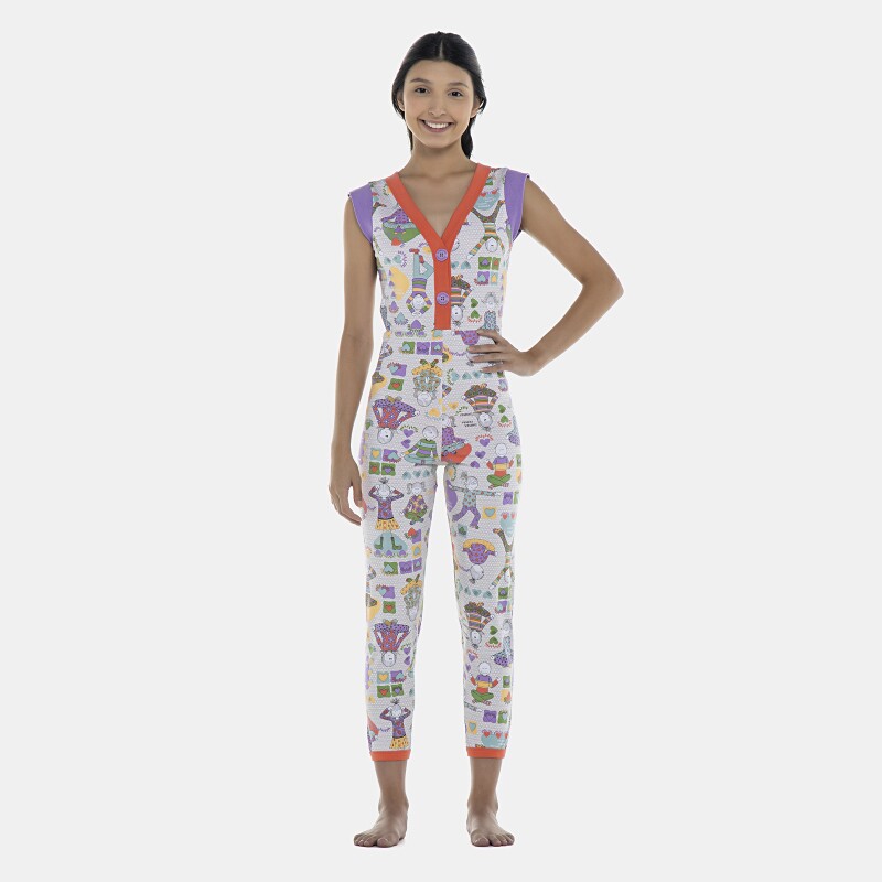 Macacão Feminino Adulto Regata Cotton