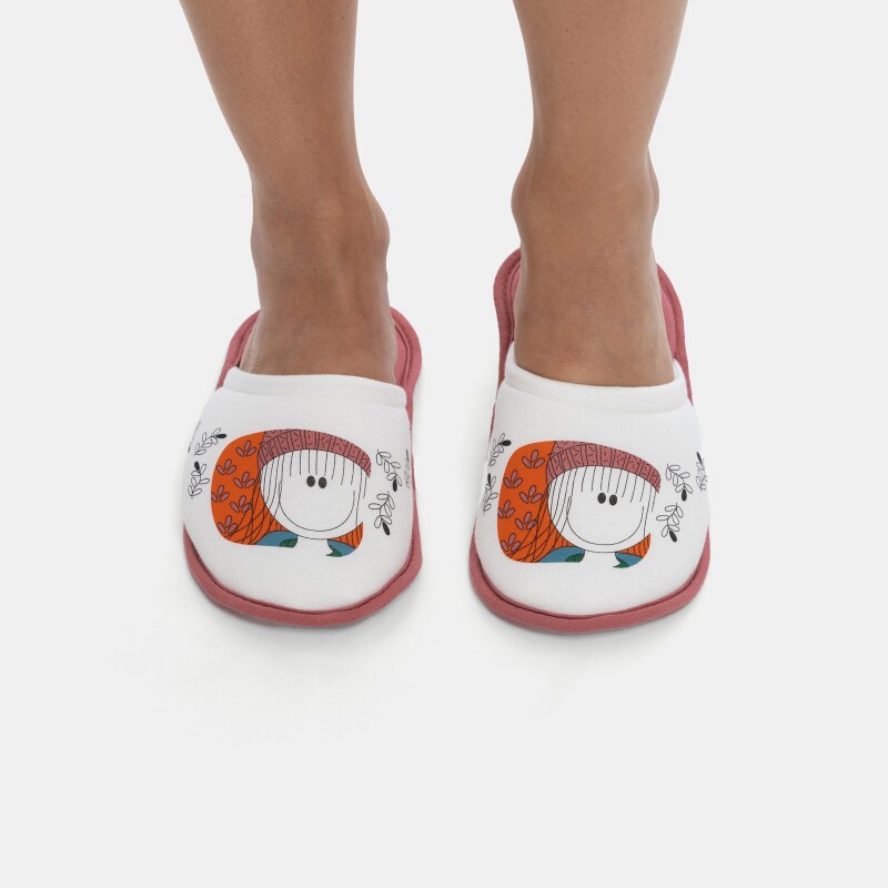 Pantufa Fechada Feminina Adulto Estampa Pat