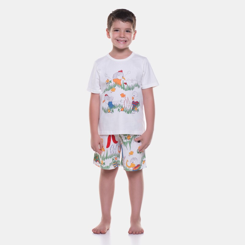 Pijama manga curta e bermuda