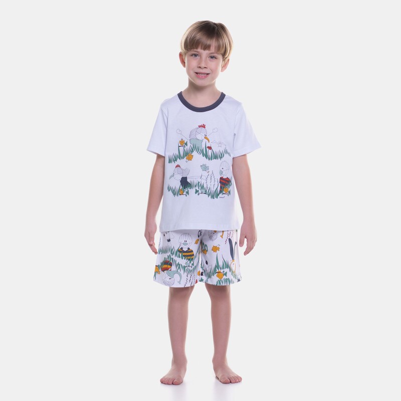 Pijama manga curta e bermuda