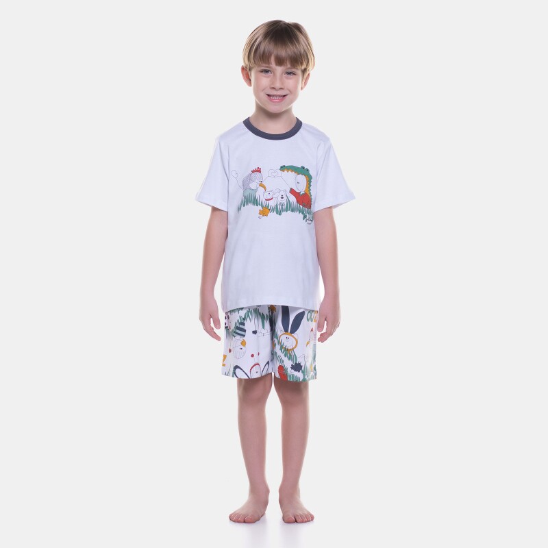 Pijama manga curta e bermuda
