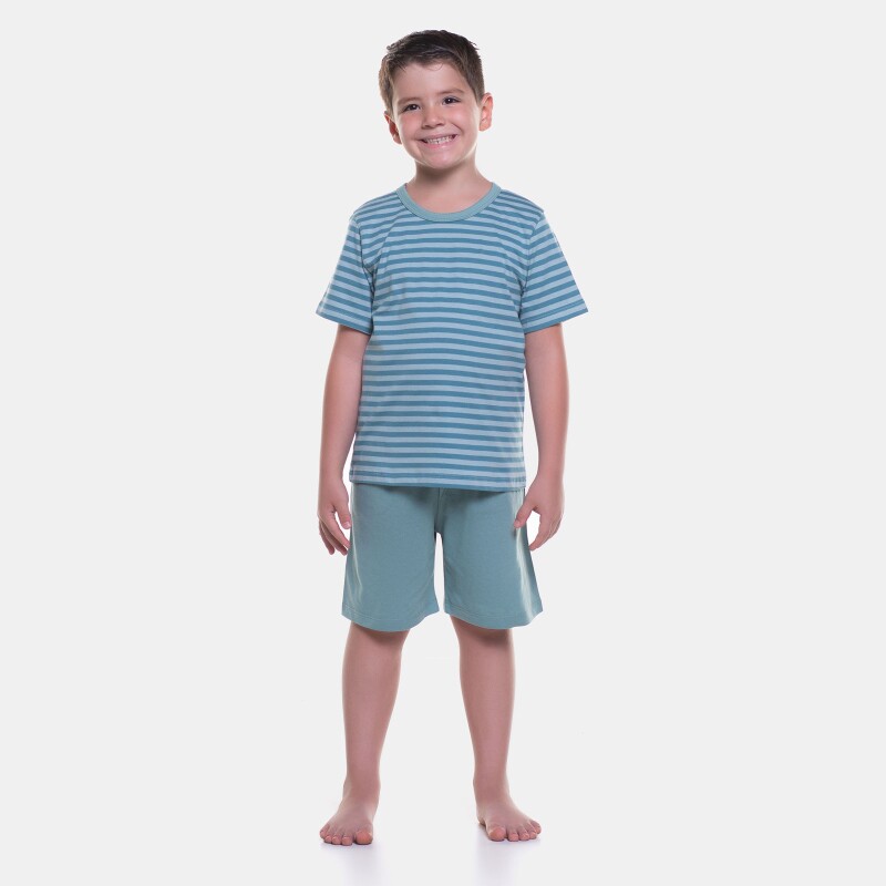 Pijama manga curta e bermuda