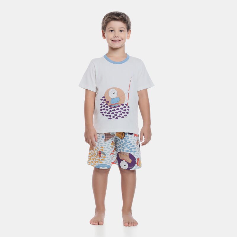 Pijama manga curta e bermuda 
