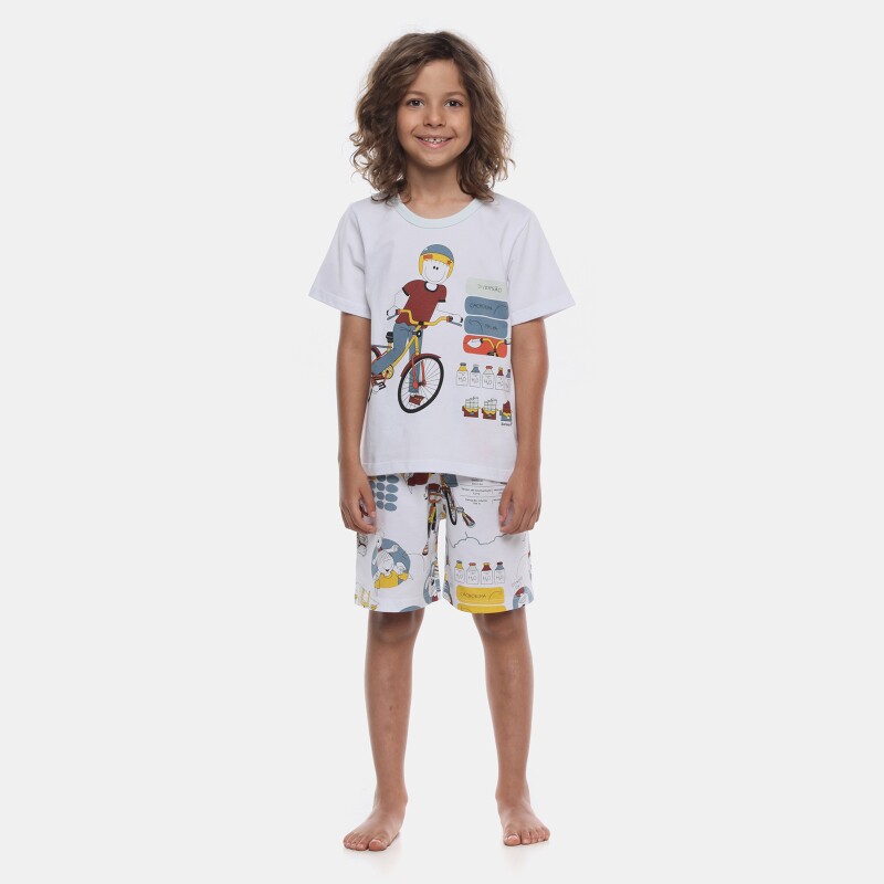 Pijama Manga Curta e Bermuda