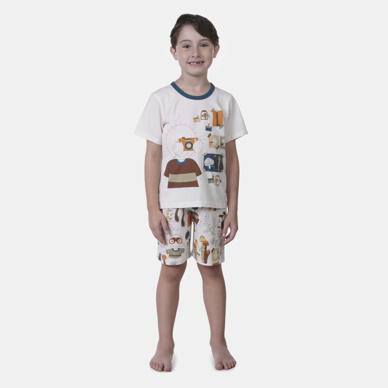 Pijama manga curta e bermuda
