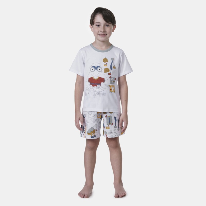 Conjunto de Pijama Masculino Infantil manga curta e bermuda Jim