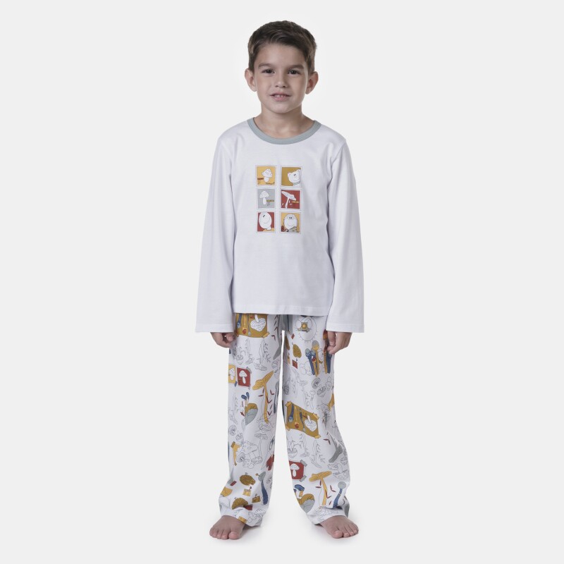 Pijama Infantil Masculino Blusa Manga Longa e Calça Estampado