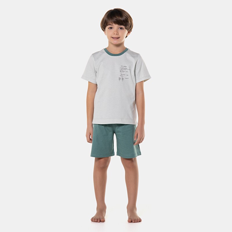 Pijama manga curta e bermuda