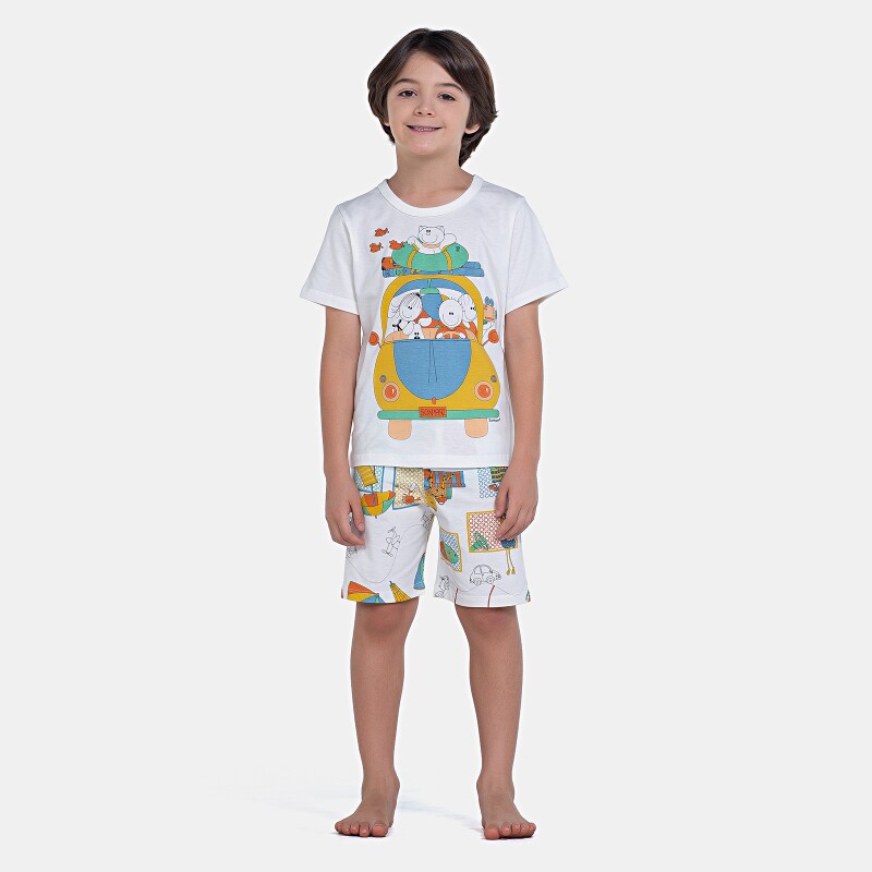 Pijama Manga Curta e Bermuda