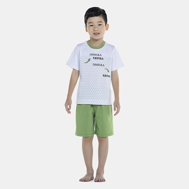 Pijama Masculino Kids Manga Curta e Bermuda