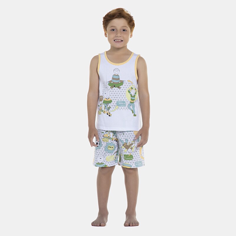 Pijama Masculino Kids  Regata e Bermuda