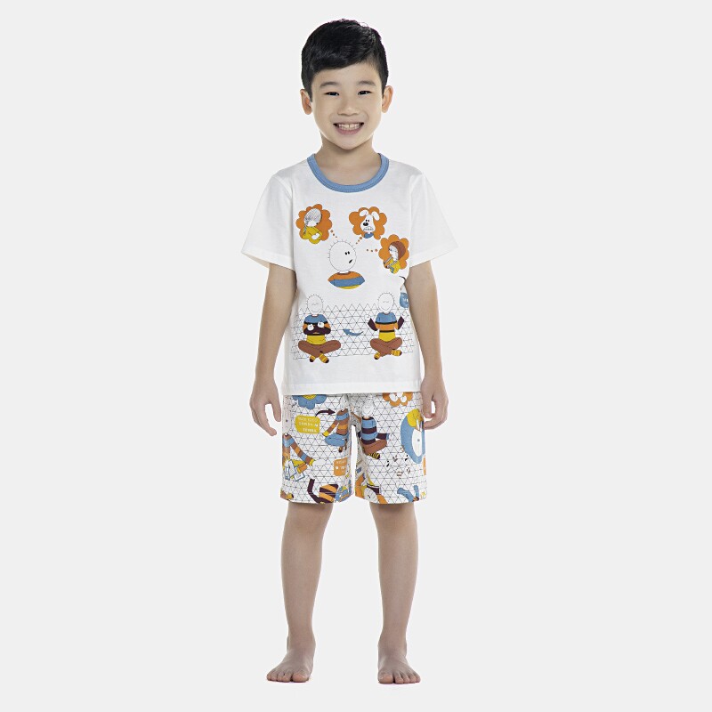 Pijama Masculino Kids Manga Curta e Bermuda