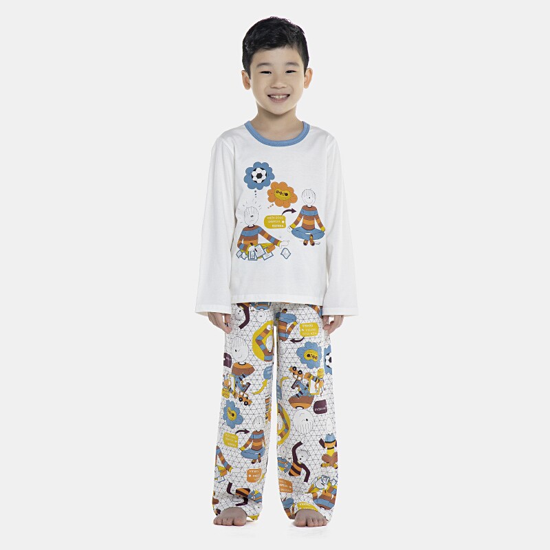 Pijama Masculino Kids Longa Curta e Calça