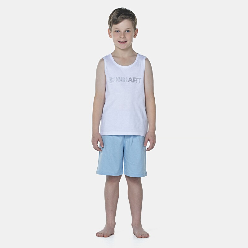 Pijama Masculino Kids  Regata e Bermuda