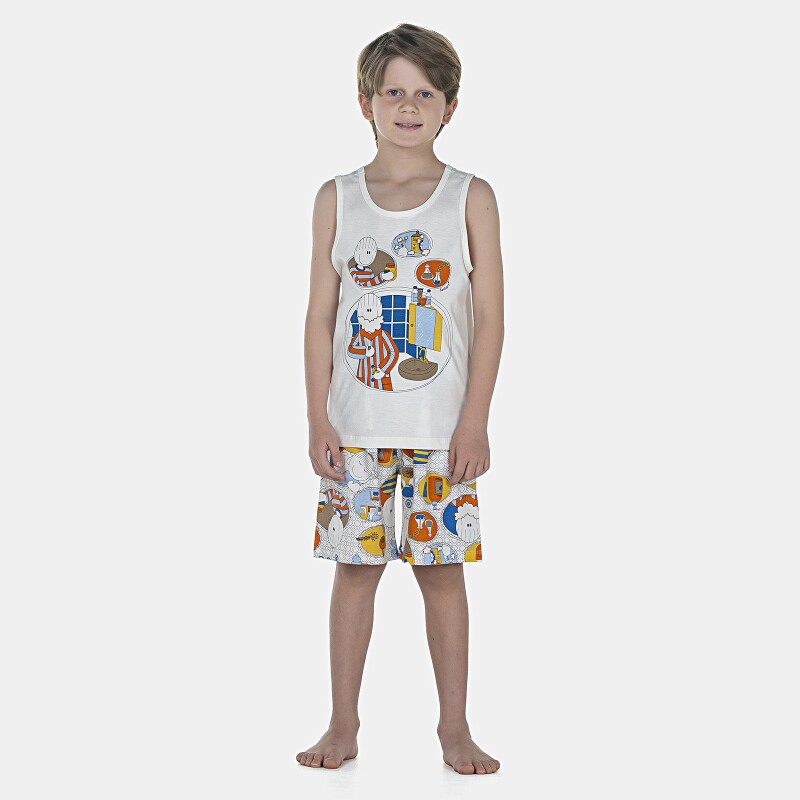 Pijama Masculino Kids  Regata e Bermuda