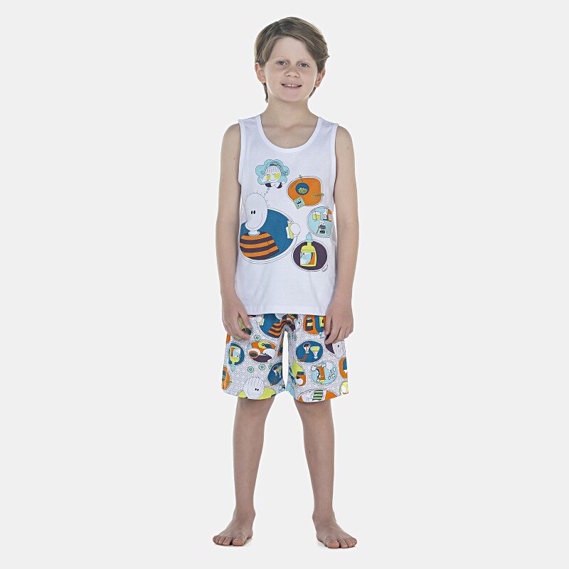 Pijama Masculino Kids  Regata e Bermuda