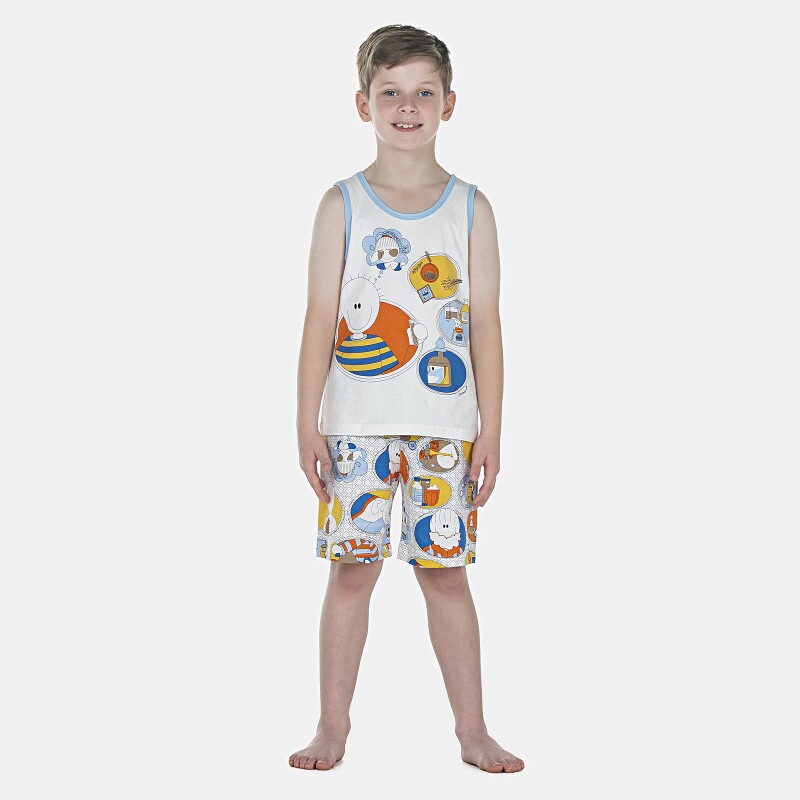 Pijama Masculino Kids  Regata e Bermuda