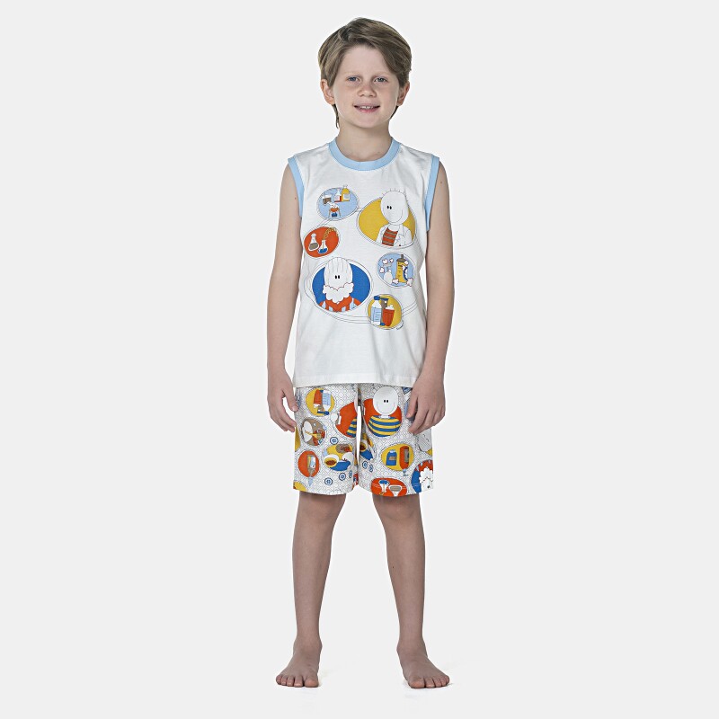 Pijama Masculino Kids Regata Machão e Bermuda