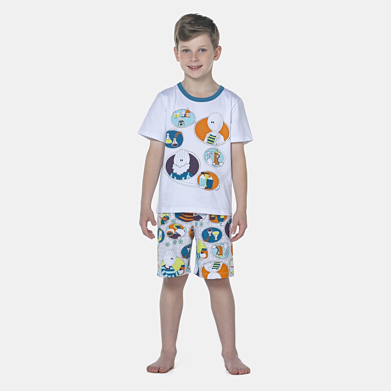 Pijama Masculino Kids Manga Curta e Bermuda