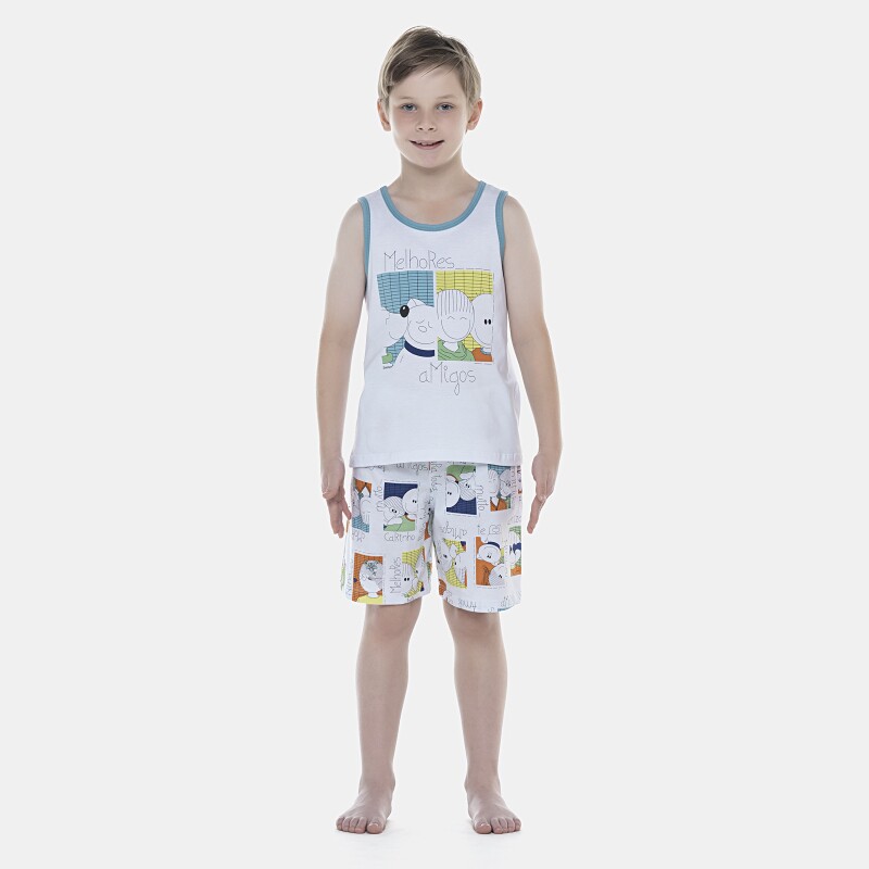Pijama Masculino Kids  Regata e Bermuda
