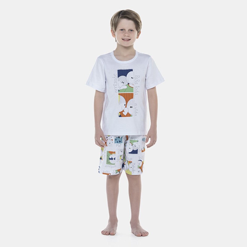 Pijama Masculino Kids Manga Curta e Bermuda
