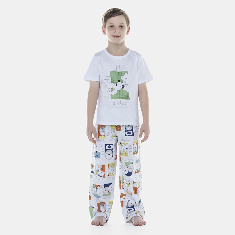 Pijama Masculino Kids Manga Curta e Calça