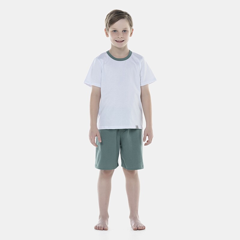 Pijama Masculino Kids Manga Curta e Bermuda
