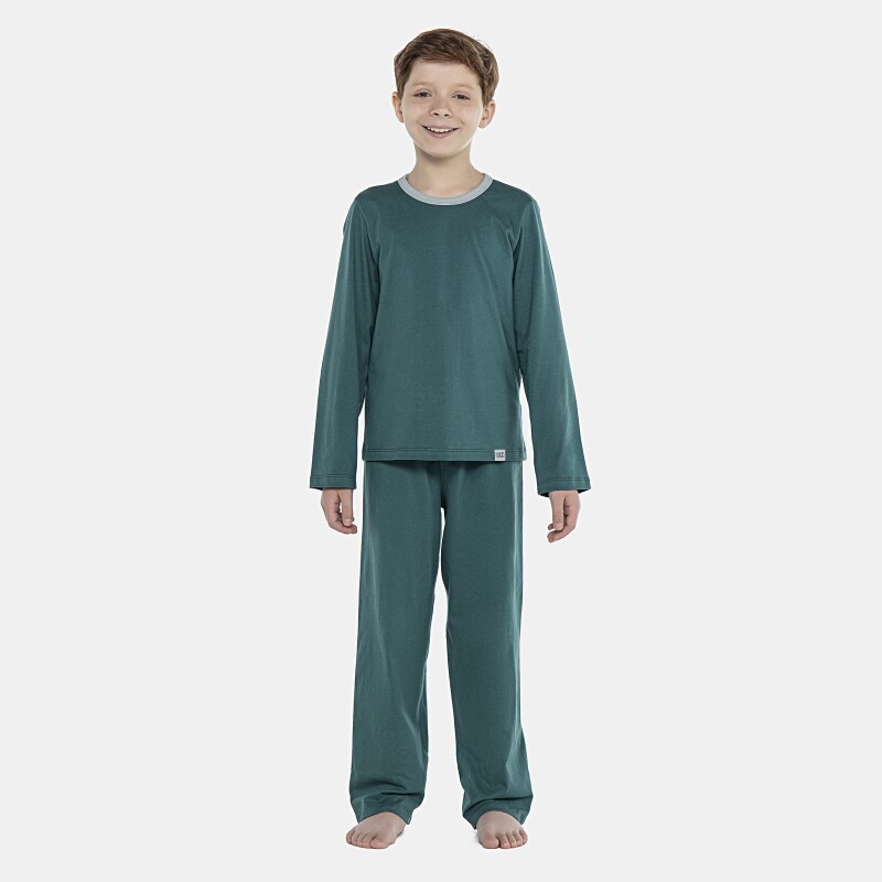 Pijama Masculino Kids Manga Longa e Calça