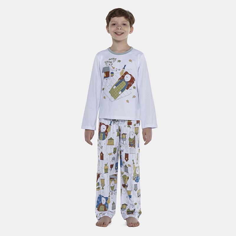 Pijama Masculino Kids Manga Longa e Calça