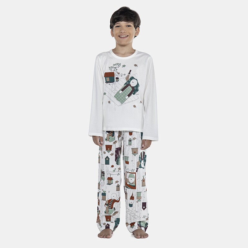 Pijama Masculino Kids Manga Longa e Calça