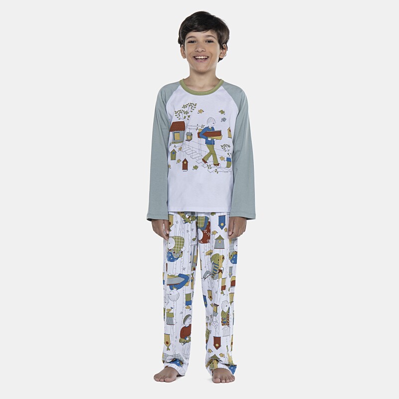Pijama Masculino Kids Manga Longa e Calça