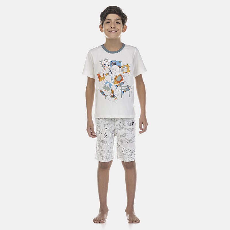 Pijama Masculino Kids Manga Curta e short