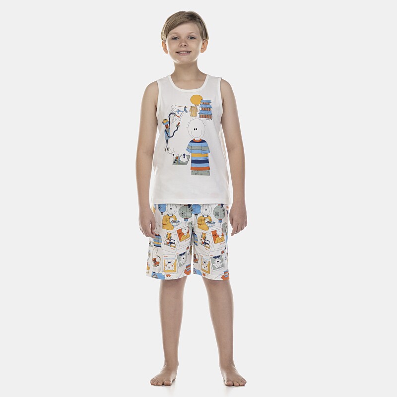 Pijama Masculino Kids  Regata e Bermuda